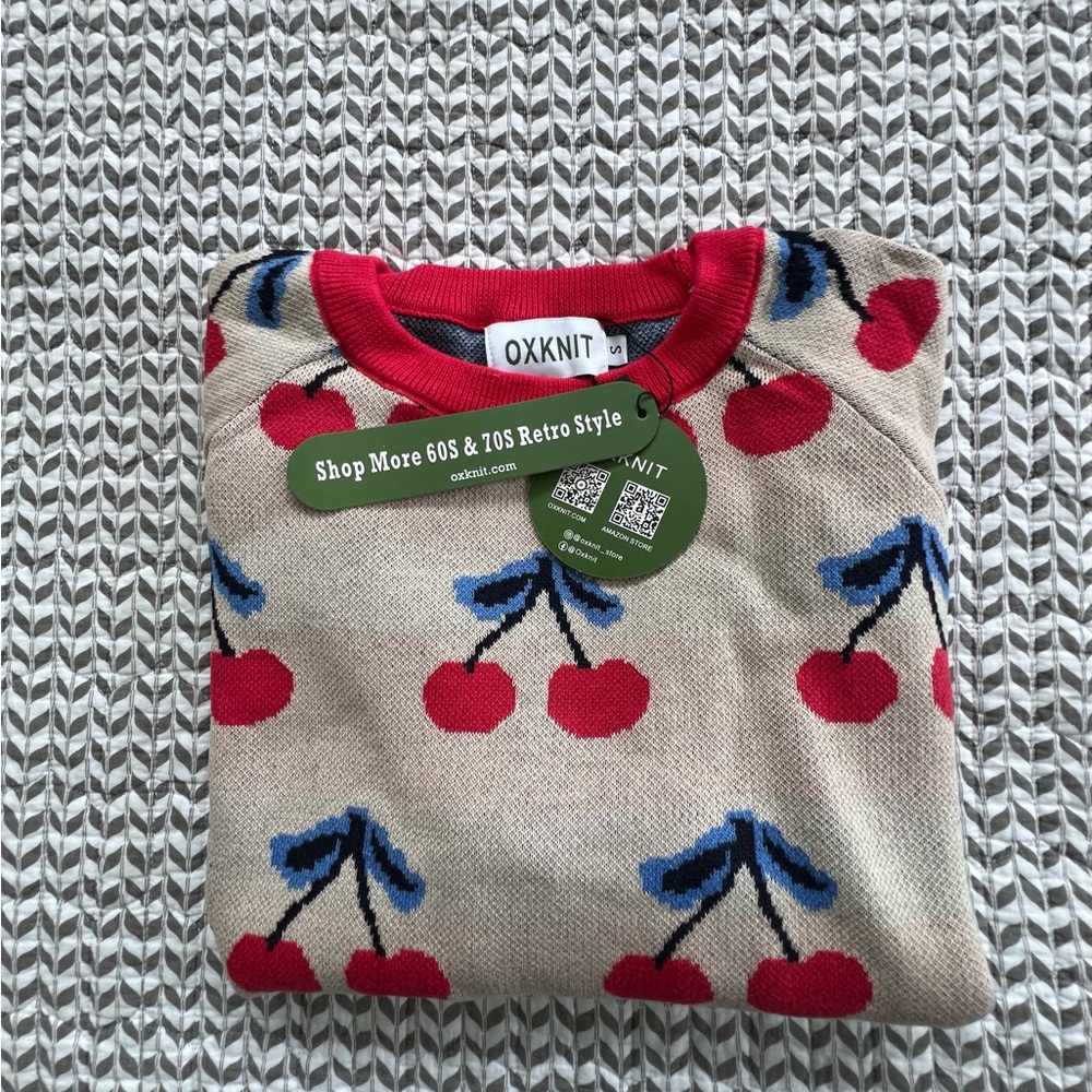 Oxknit Cherry Pattern Sweater